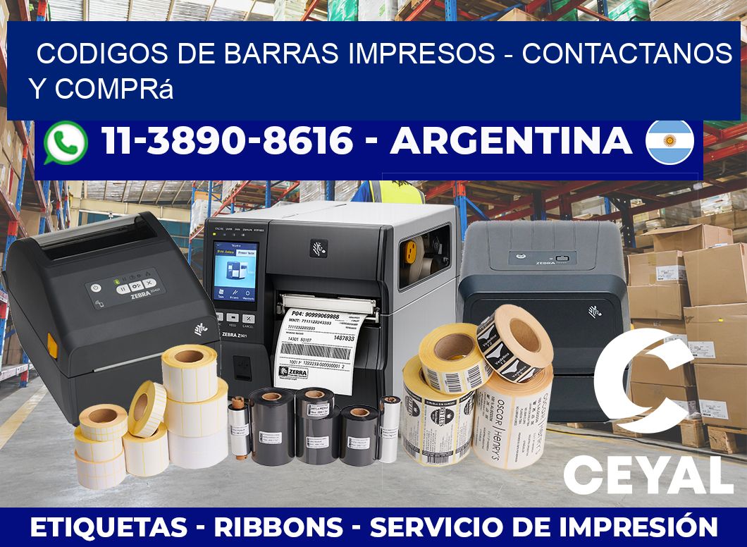 CODIGOS DE BARRAS IMPRESOS – Contactanos y comprá