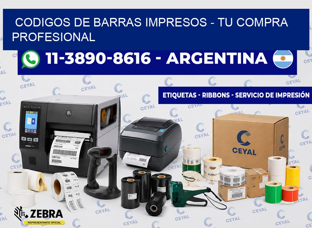 CODIGOS DE BARRAS IMPRESOS - Tu compra profesional