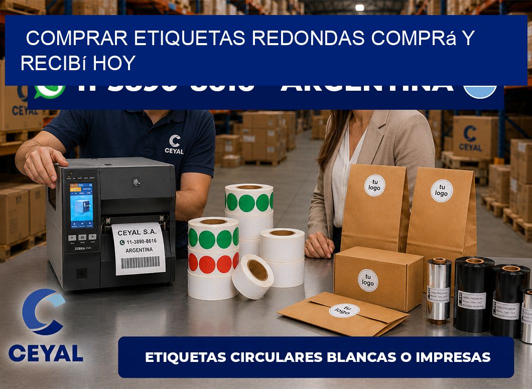 COMPRAR ETIQUETAS REDONDAS Comprá y recibí hoy