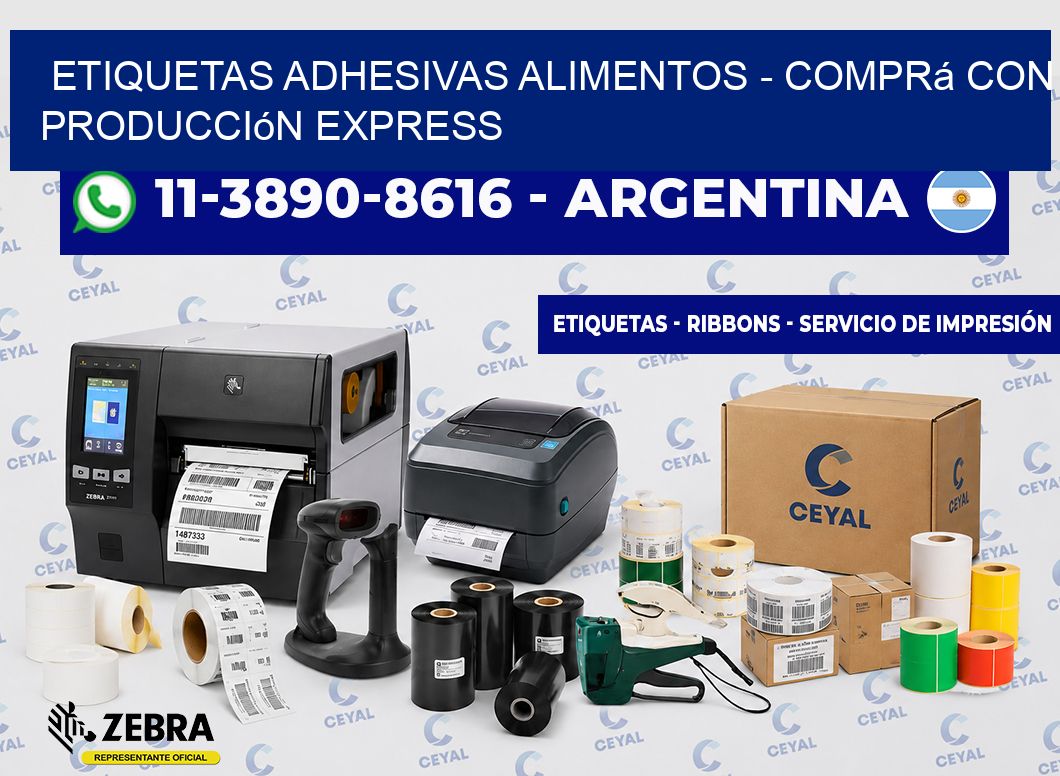 ETIQUETAS ADHESIVAS ALIMENTOS - Comprá con producción express