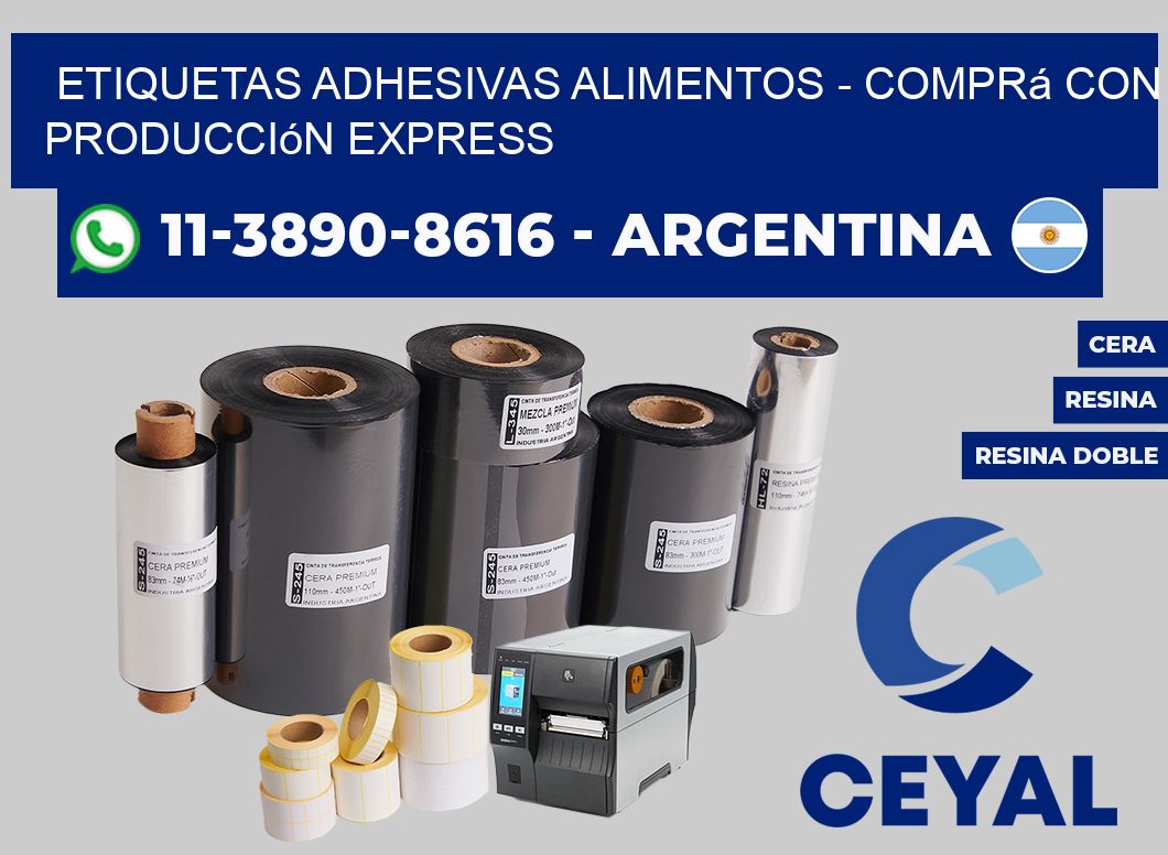 ETIQUETAS ADHESIVAS ALIMENTOS - Comprá con producción express