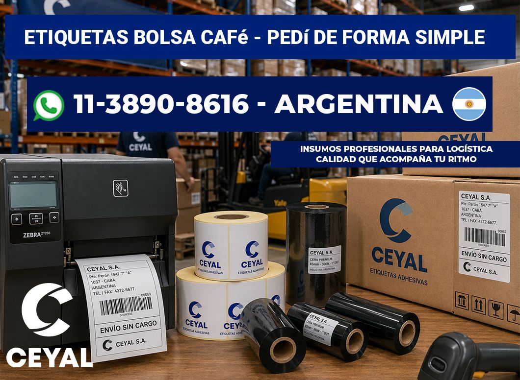 Etiquetas Bolsa café - Pedí de forma simple