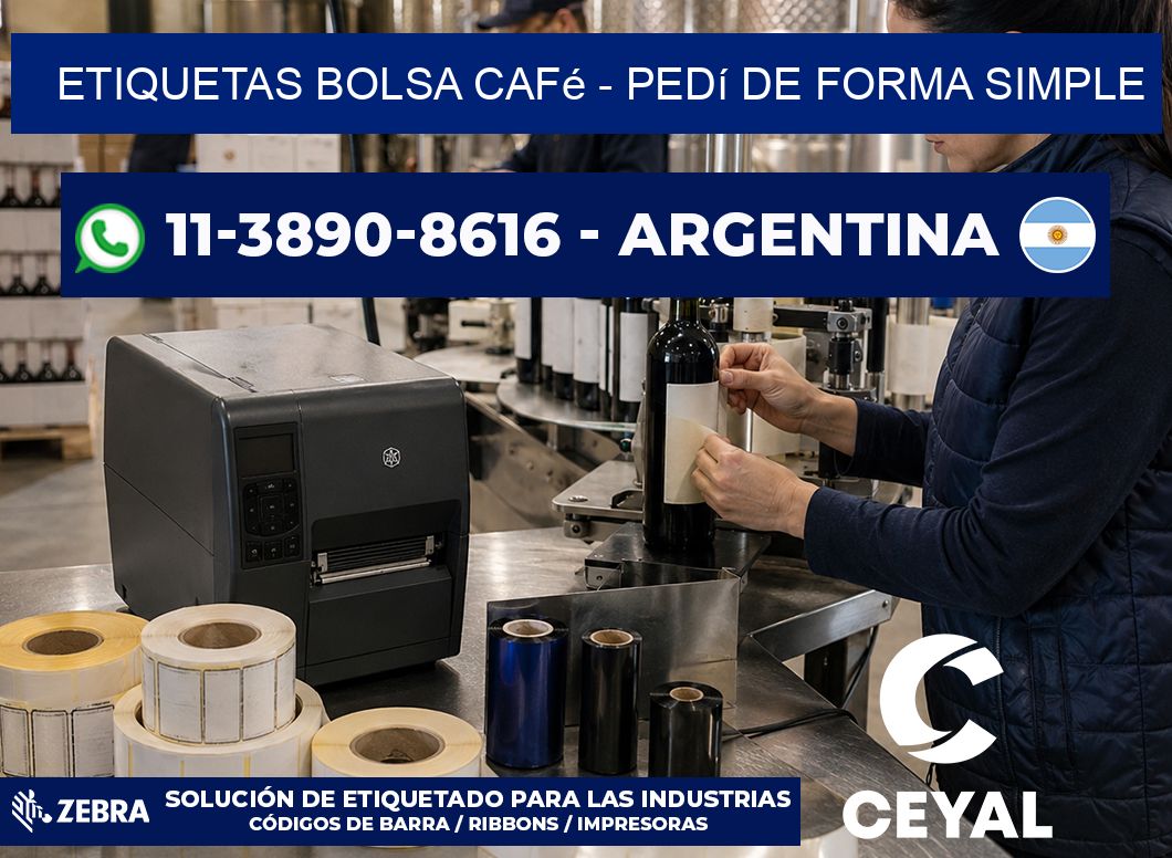 Etiquetas Bolsa café - Pedí de forma simple