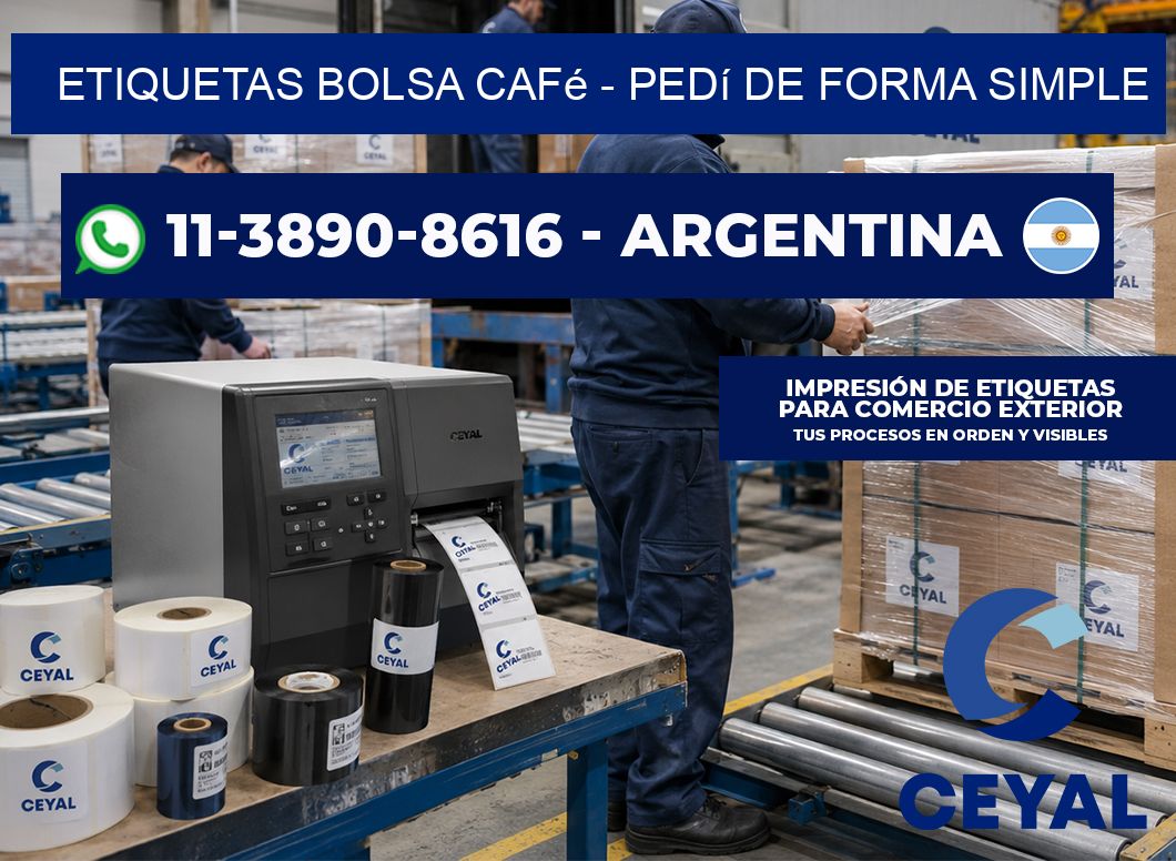 Etiquetas Bolsa café - Pedí de forma simple