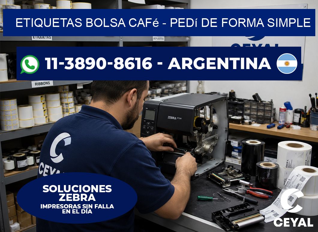 Etiquetas Bolsa café - Pedí de forma simple