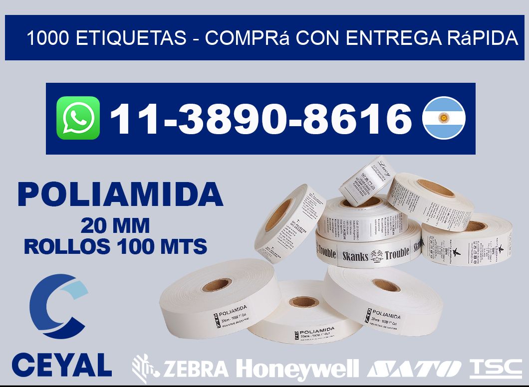 1000 ETIQUETAS - Comprá con entrega rápida