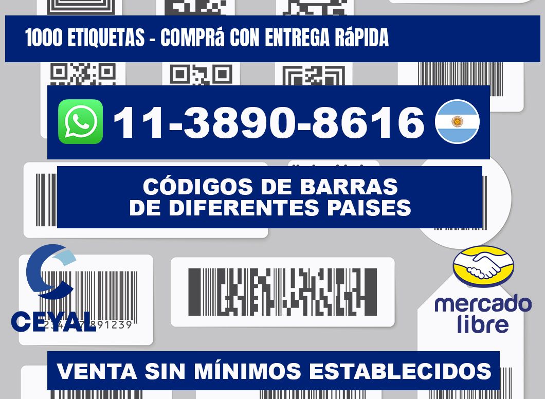 1000 ETIQUETAS - Comprá con entrega rápida