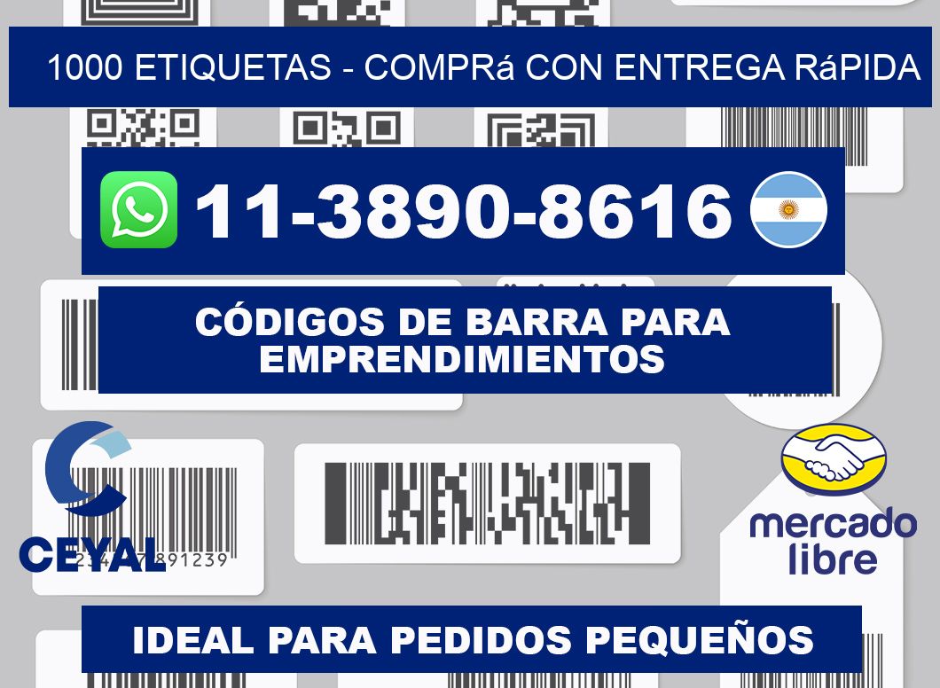 1000 ETIQUETAS - Comprá con entrega rápida