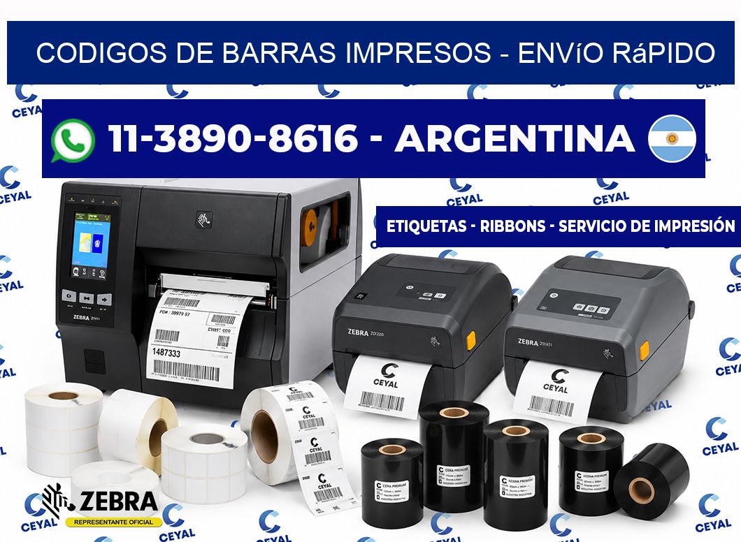 CODIGOS DE BARRAS IMPRESOS - Envío rápido
