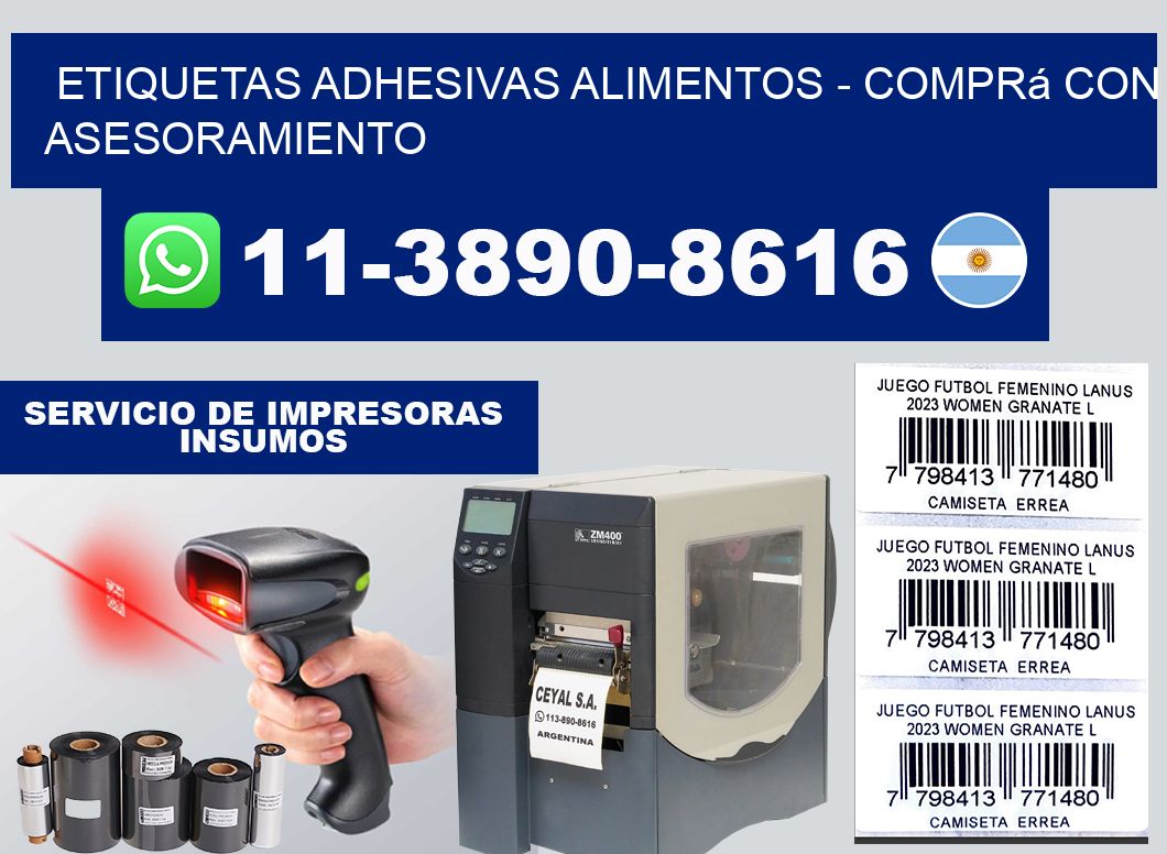 ETIQUETAS ADHESIVAS ALIMENTOS - Comprá con asesoramiento