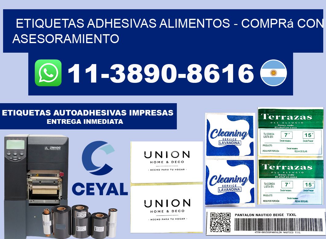 ETIQUETAS ADHESIVAS ALIMENTOS - Comprá con asesoramiento