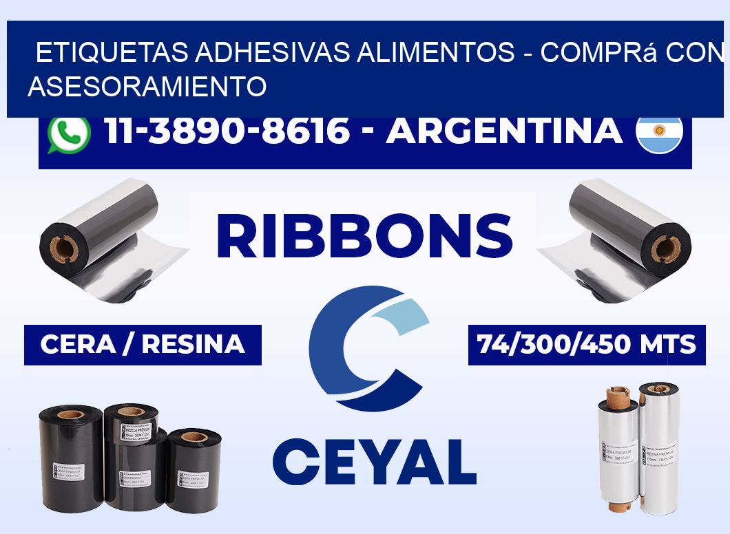 ETIQUETAS ADHESIVAS ALIMENTOS - Comprá con asesoramiento