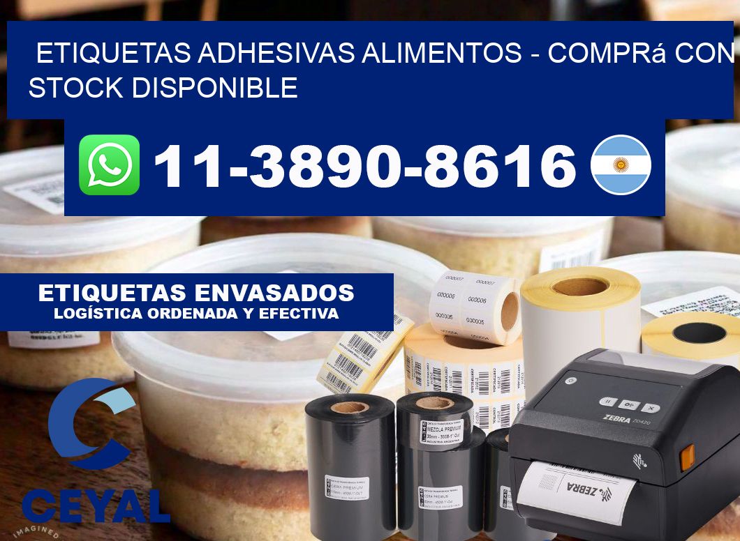 ETIQUETAS ADHESIVAS ALIMENTOS - Comprá con stock disponible