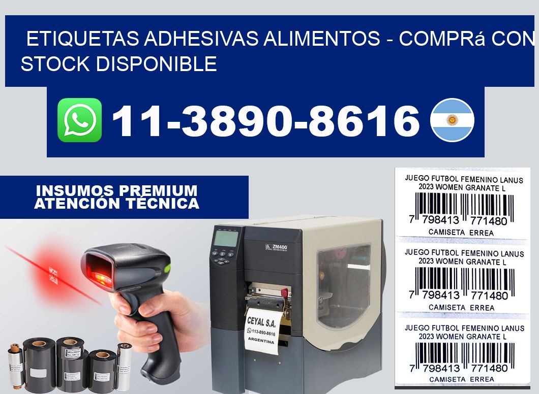 ETIQUETAS ADHESIVAS ALIMENTOS - Comprá con stock disponible