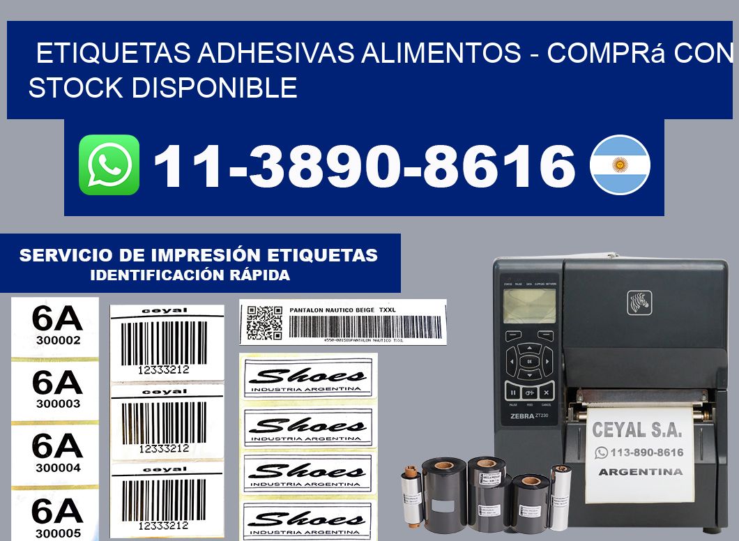 ETIQUETAS ADHESIVAS ALIMENTOS - Comprá con stock disponible