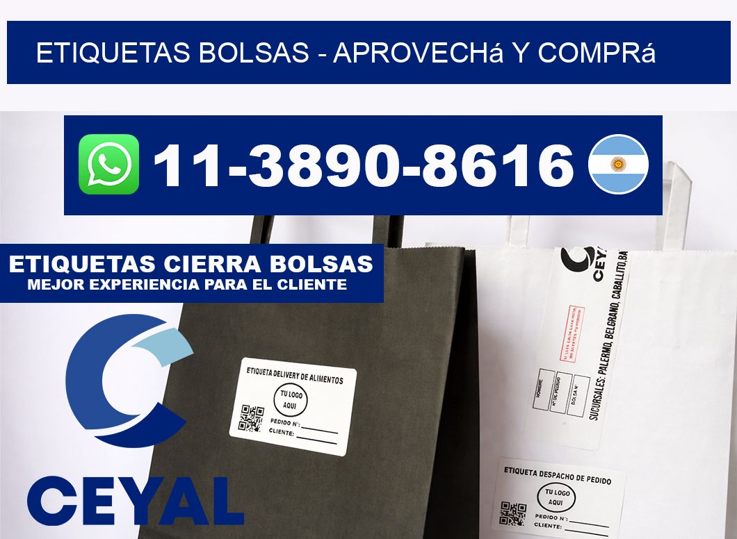 ETIQUETAS BOLSAS - Aprovechá y comprá
