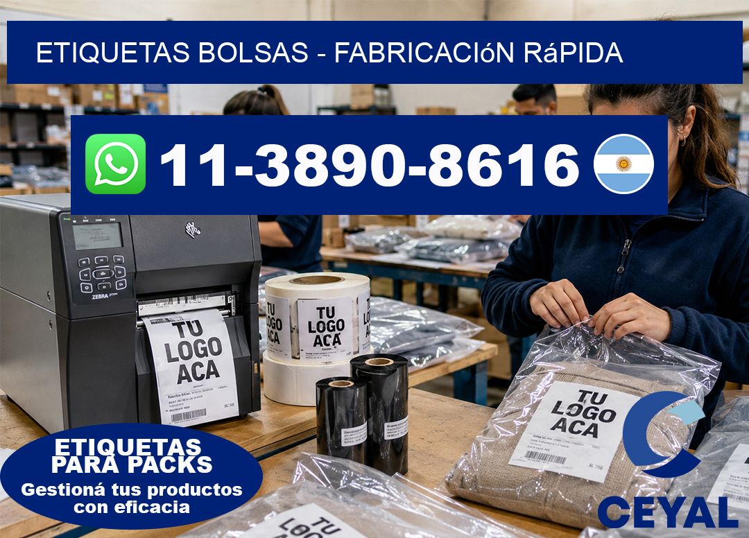 ETIQUETAS BOLSAS - Fabricación rápida