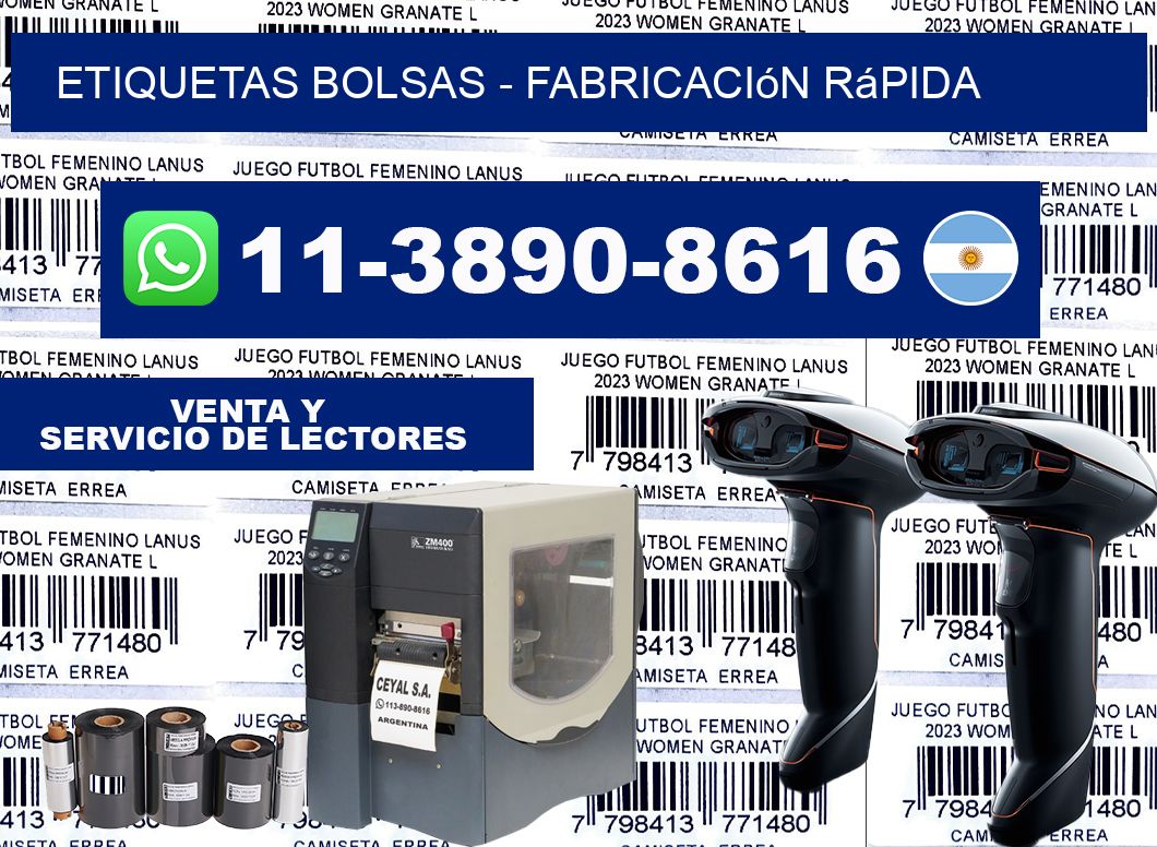 ETIQUETAS BOLSAS - Fabricación rápida