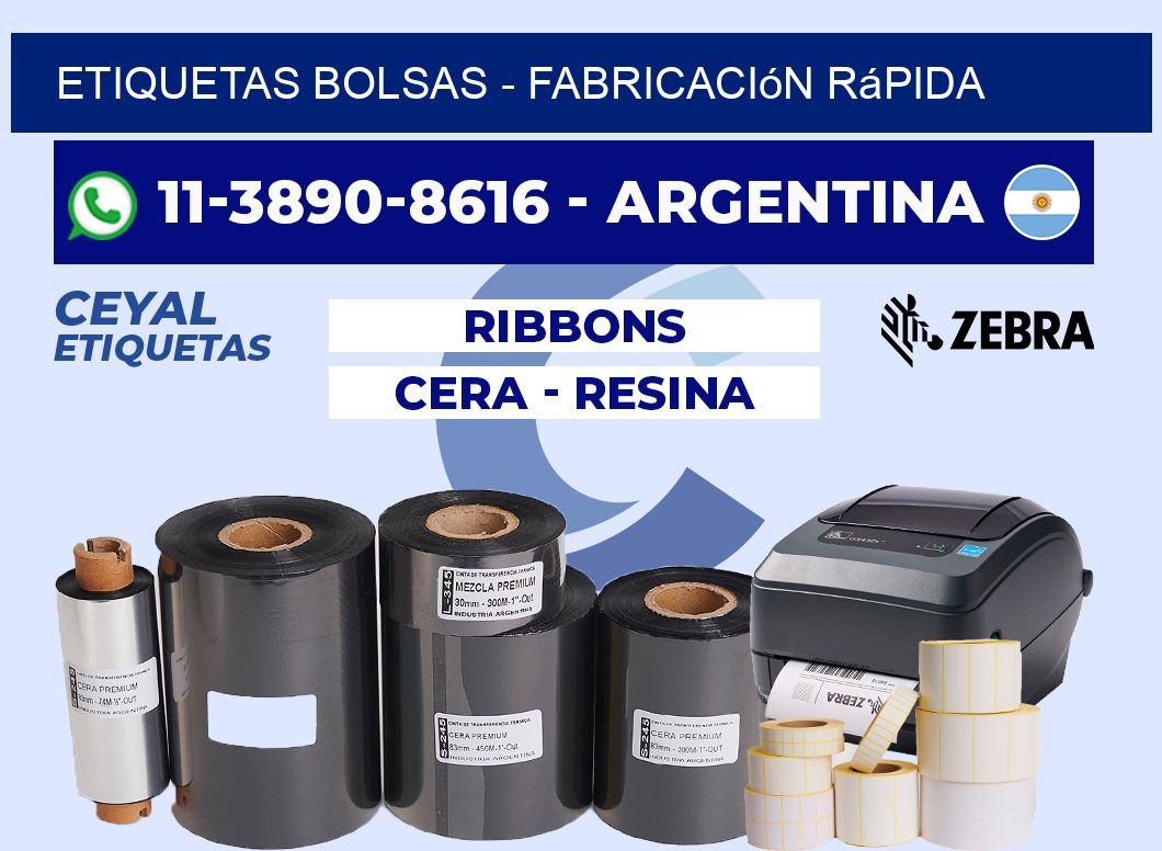 ETIQUETAS BOLSAS - Fabricación rápida