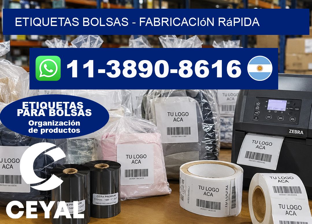 ETIQUETAS BOLSAS – Fabricación rápida