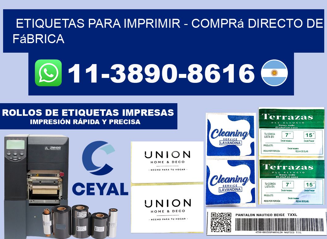 ETIQUETAS PARA IMPRIMIR - Comprá directo de fábrica