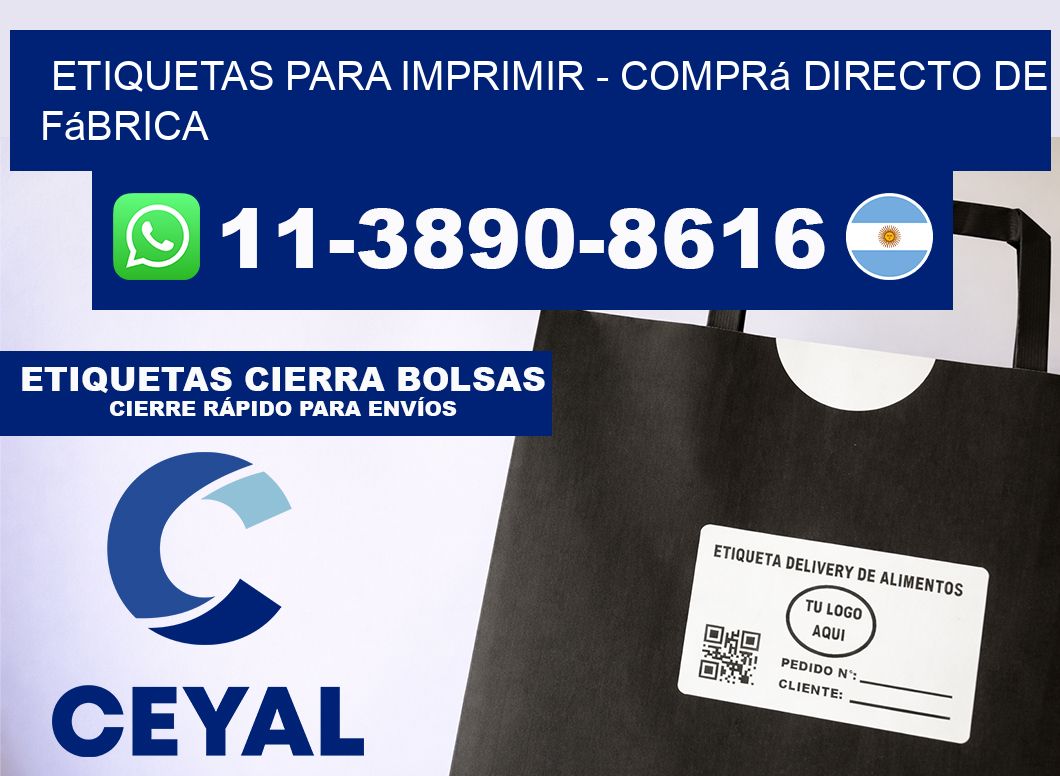 ETIQUETAS PARA IMPRIMIR - Comprá directo de fábrica