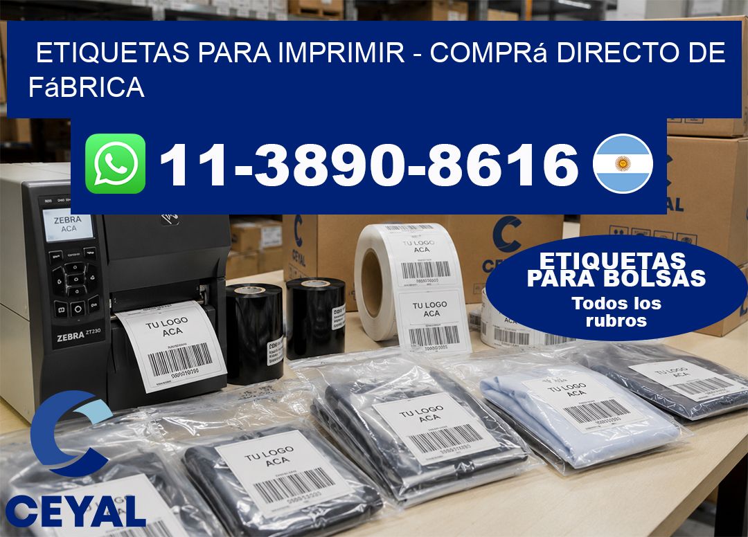 ETIQUETAS PARA IMPRIMIR – Comprá directo de fábrica