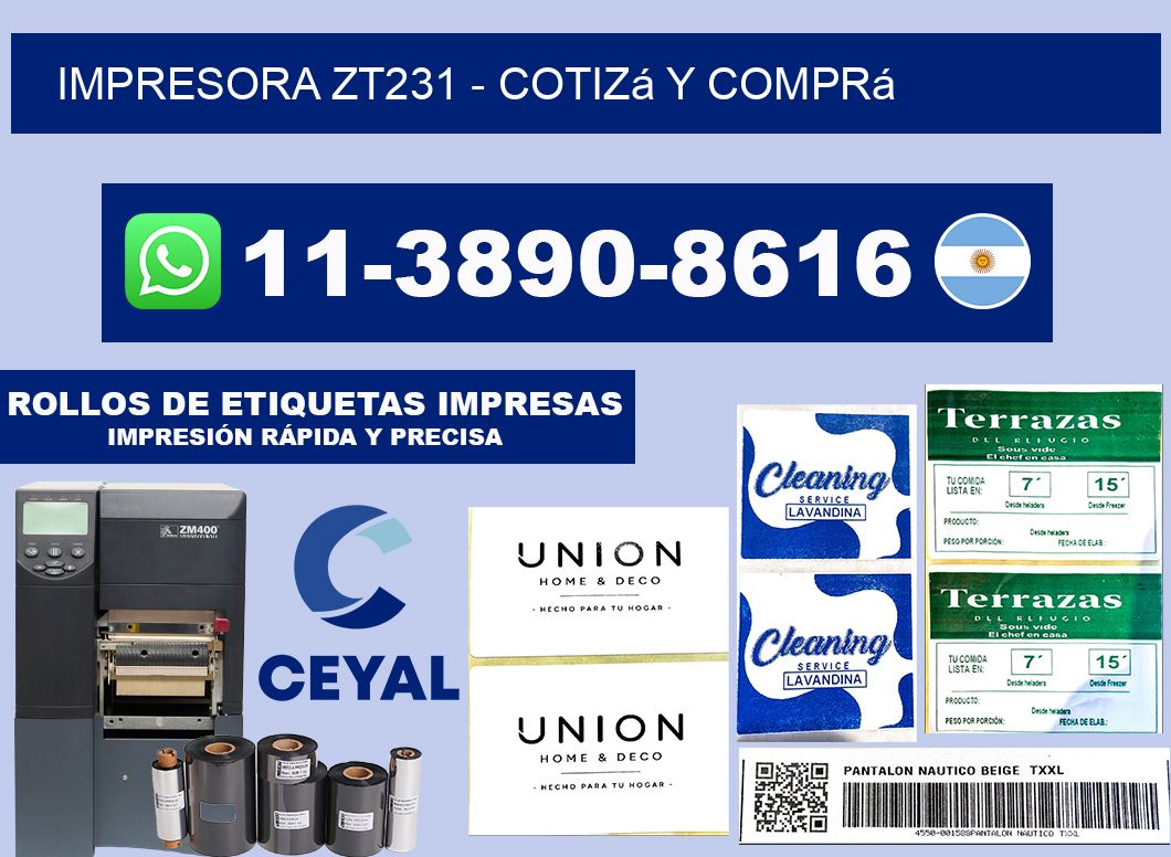 IMPRESORA ZT231 - Cotizá y comprá