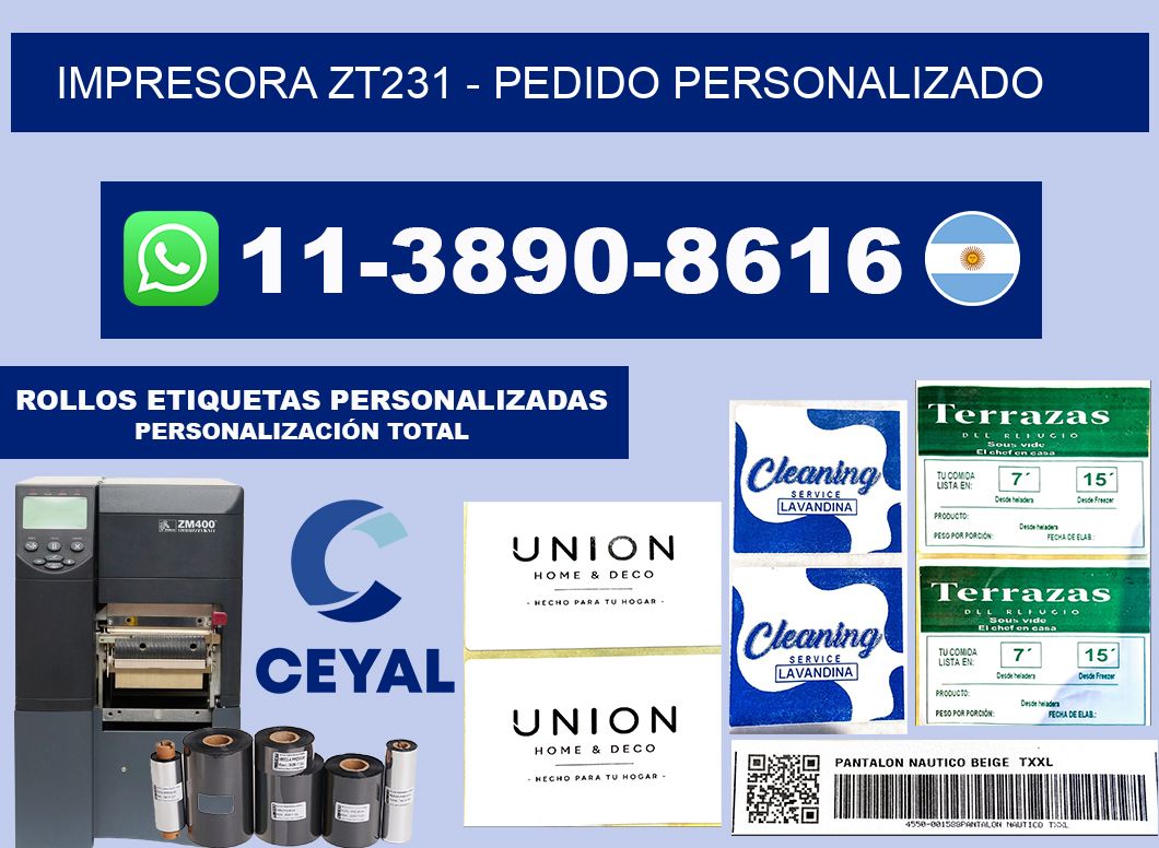 IMPRESORA ZT231 - Pedido personalizado