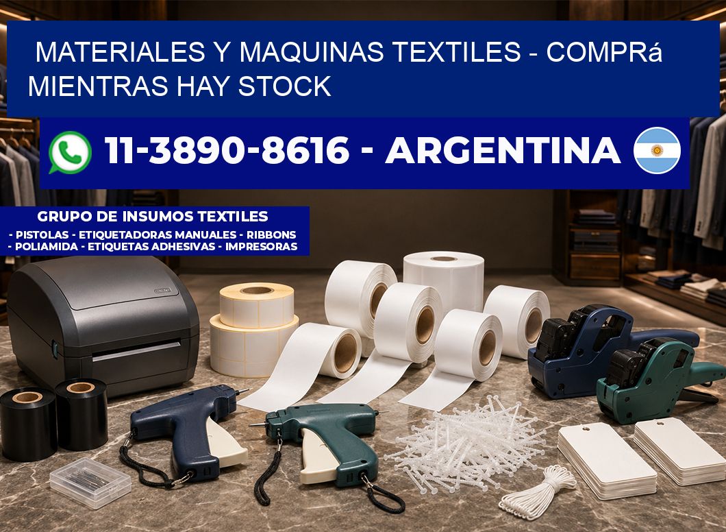 MATERIALES Y MAQUINAS TEXTILES - Comprá mientras hay stock