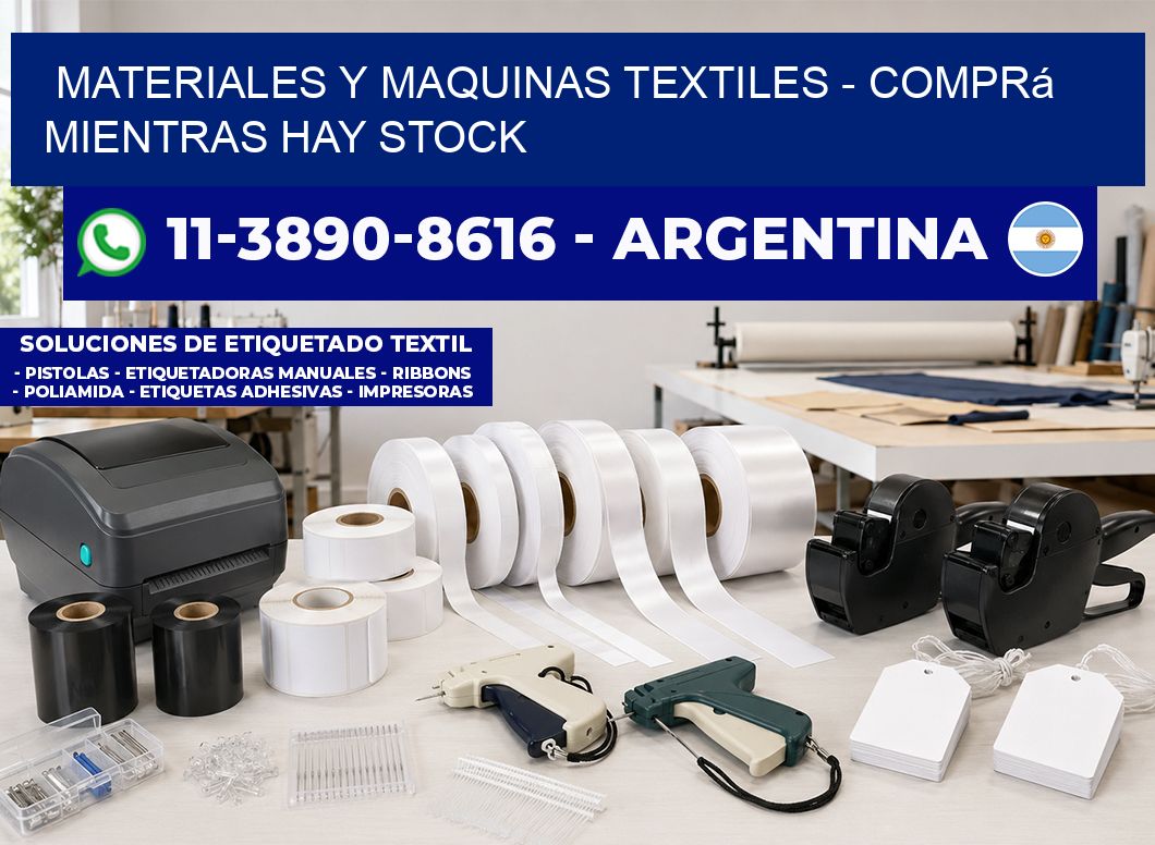 MATERIALES Y MAQUINAS TEXTILES - Comprá mientras hay stock