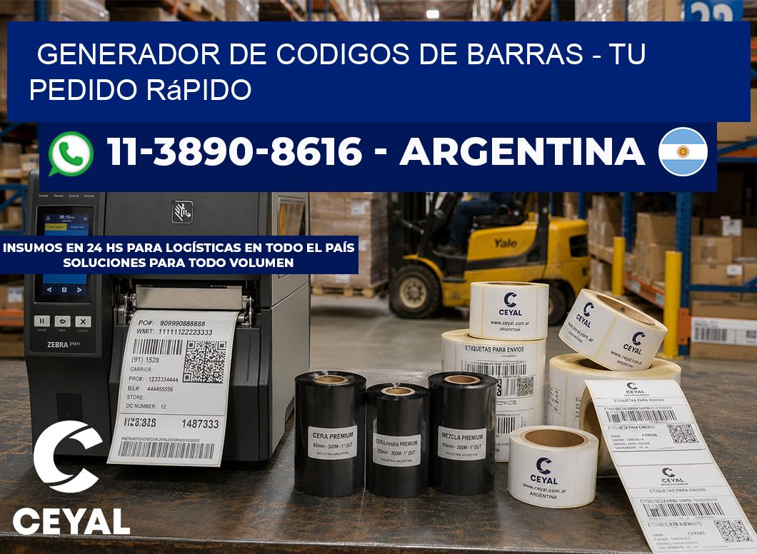 generador de codigos de barras - Tu pedido rápido