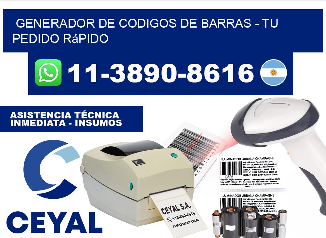 generador de codigos de barras - Tu pedido rápido