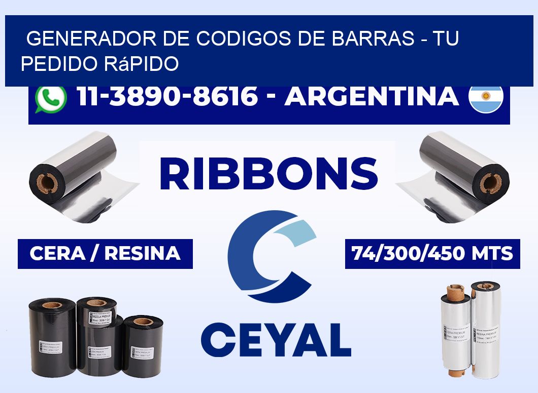 generador de codigos de barras - Tu pedido rápido