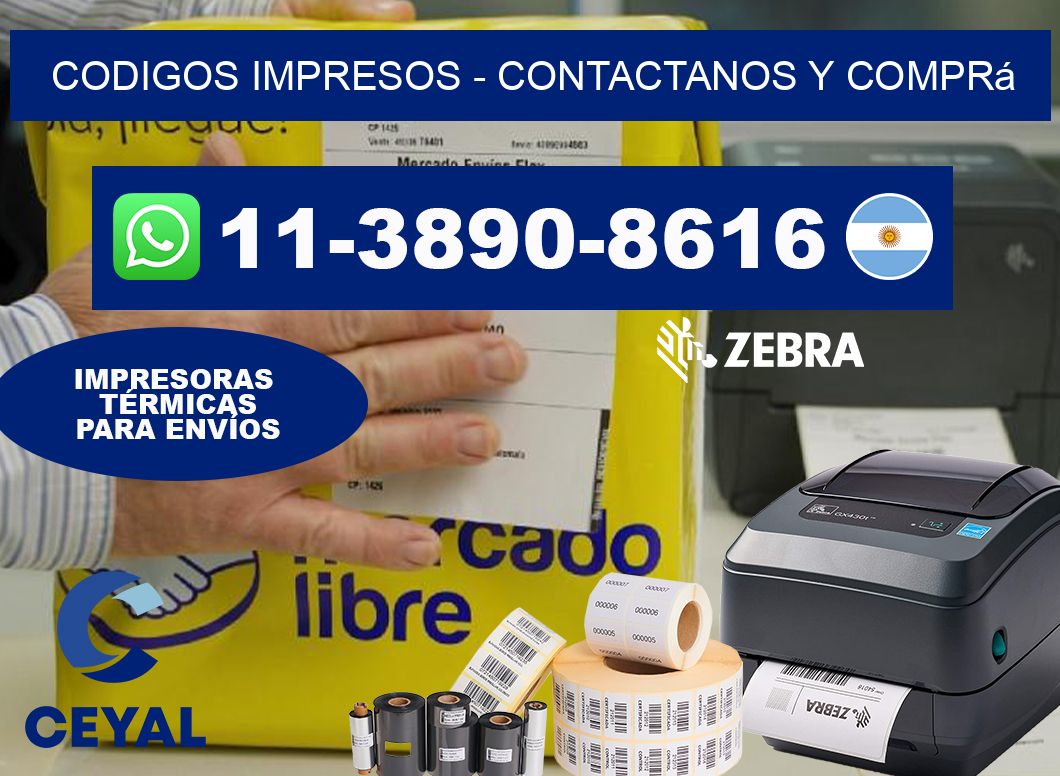 Codigos impresos - Contactanos y comprá