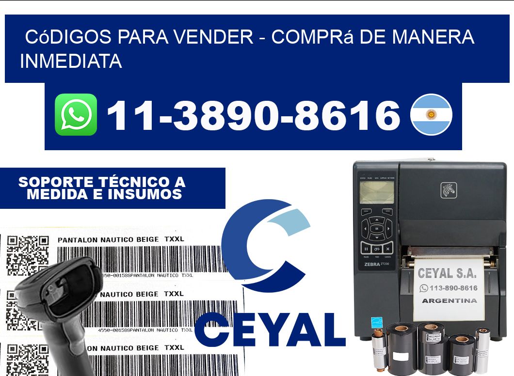Códigos para vender - Comprá de manera inmediata