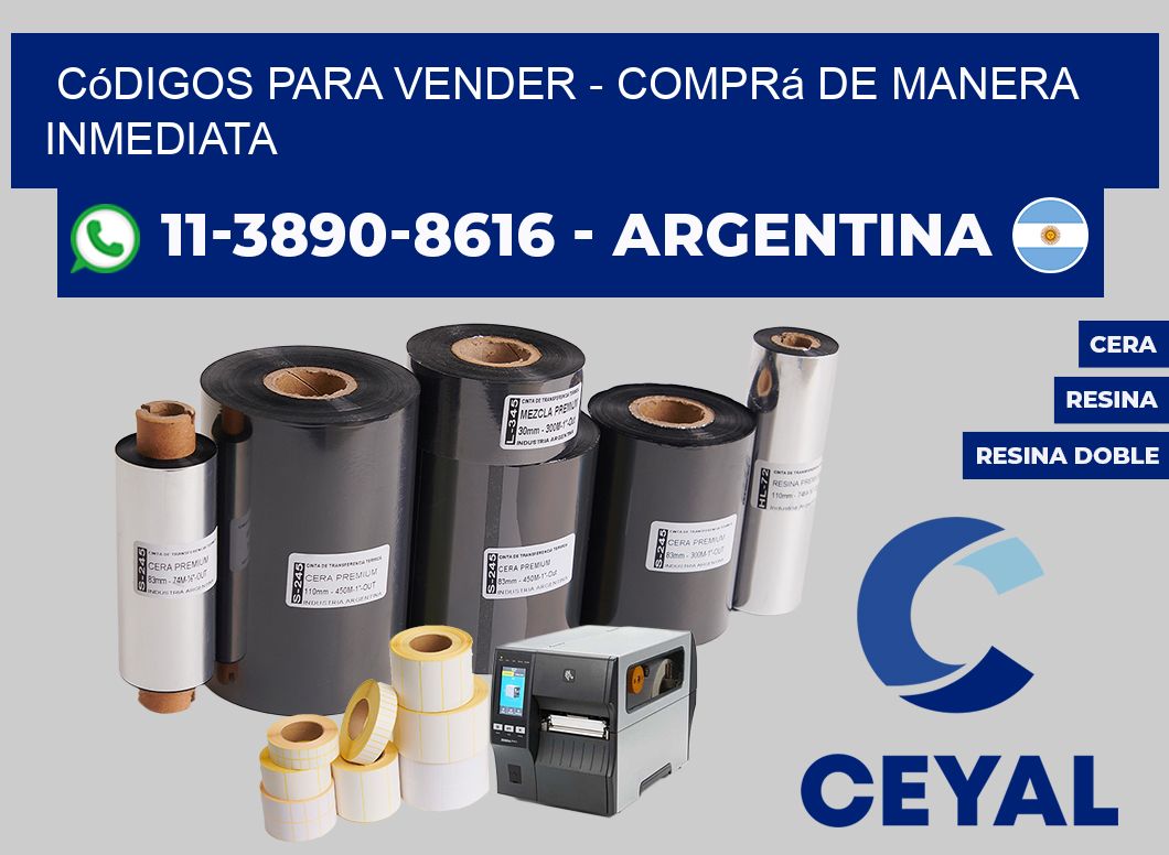 Códigos para vender - Comprá de manera inmediata