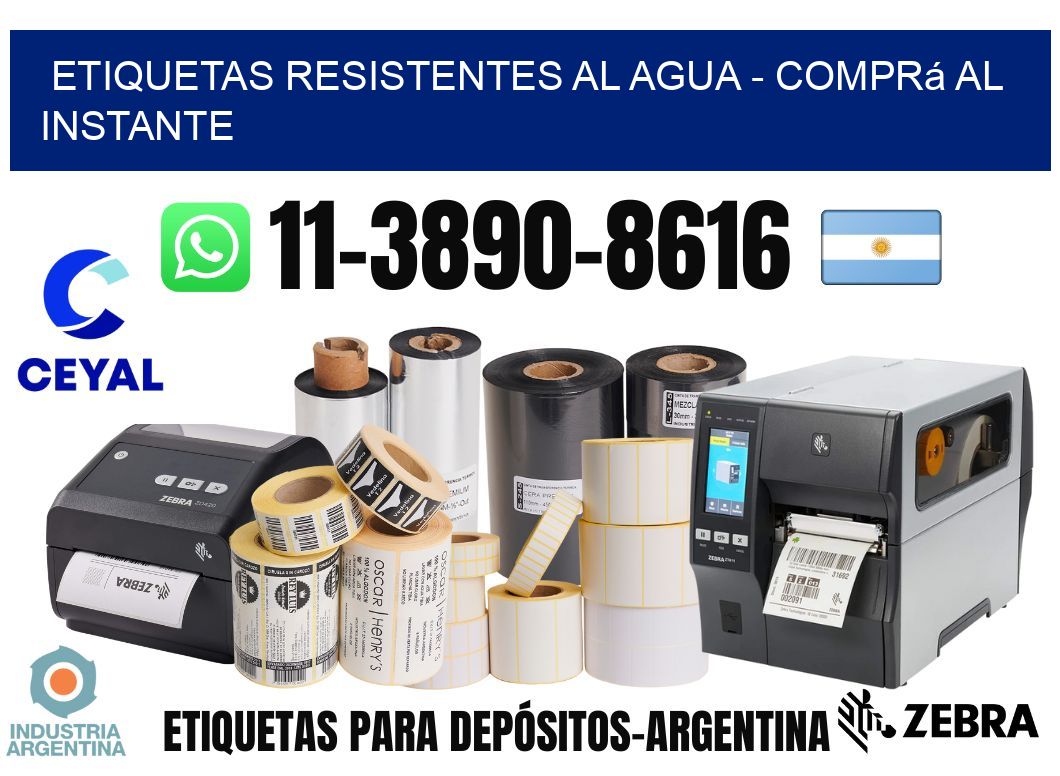ETIQUETAS RESISTENTES AL AGUA - Comprá al instante