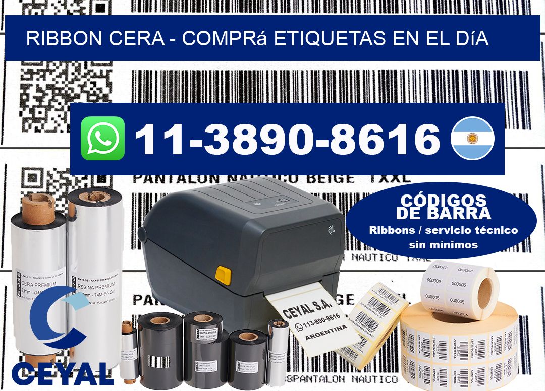 Ribbon cera - Comprá etiquetas en el día