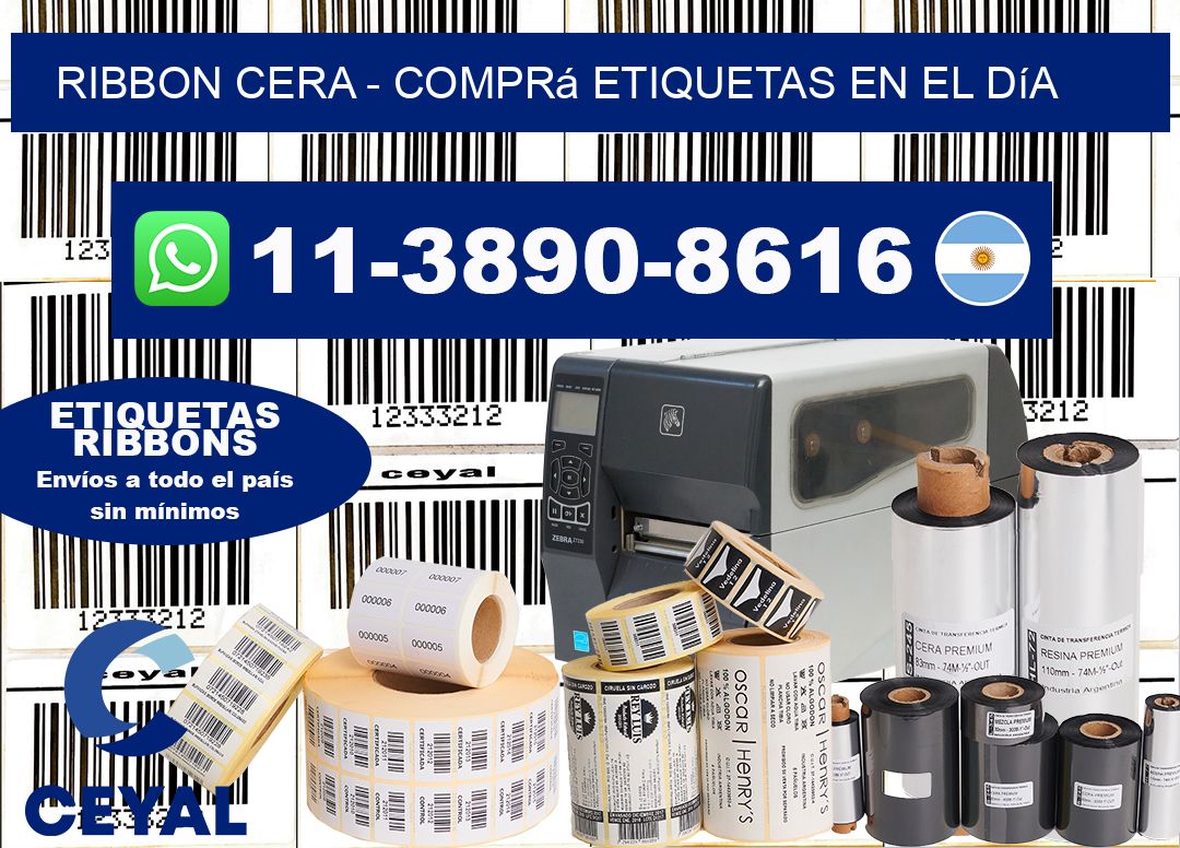Ribbon cera - Comprá etiquetas en el día