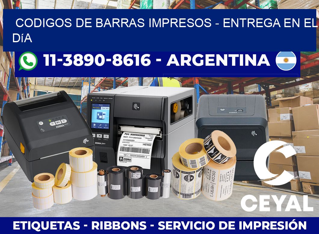 codigos de barras impresos – Entrega en el día