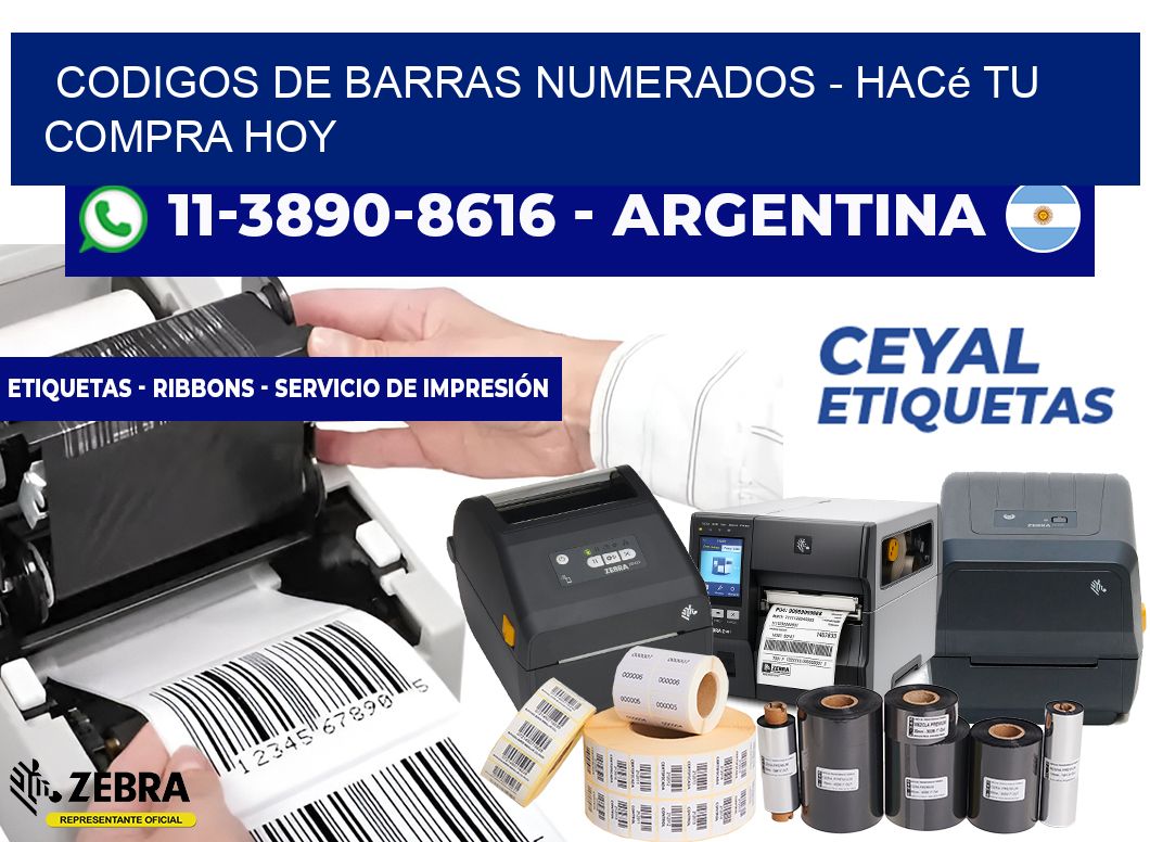 codigos de barras numerados - Hacé tu compra hoy