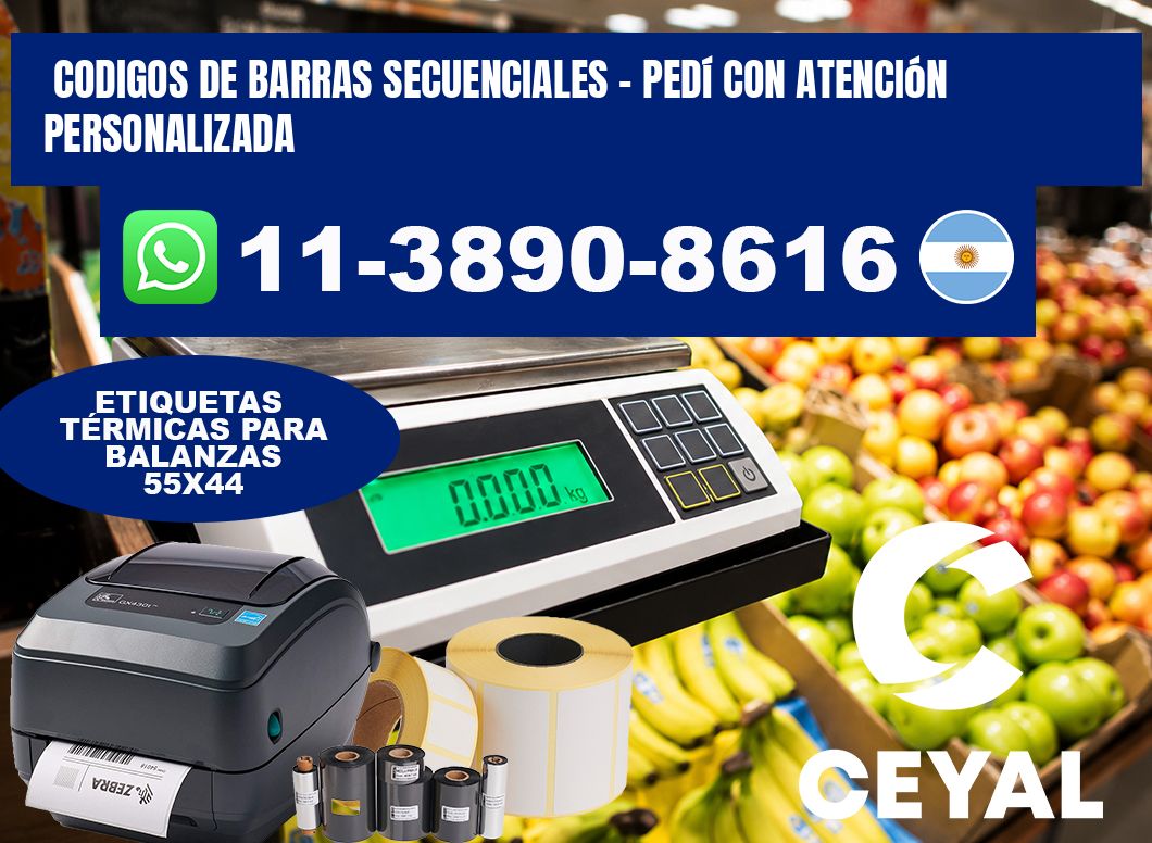 codigos de barras secuenciales - Pedí con atención personalizada