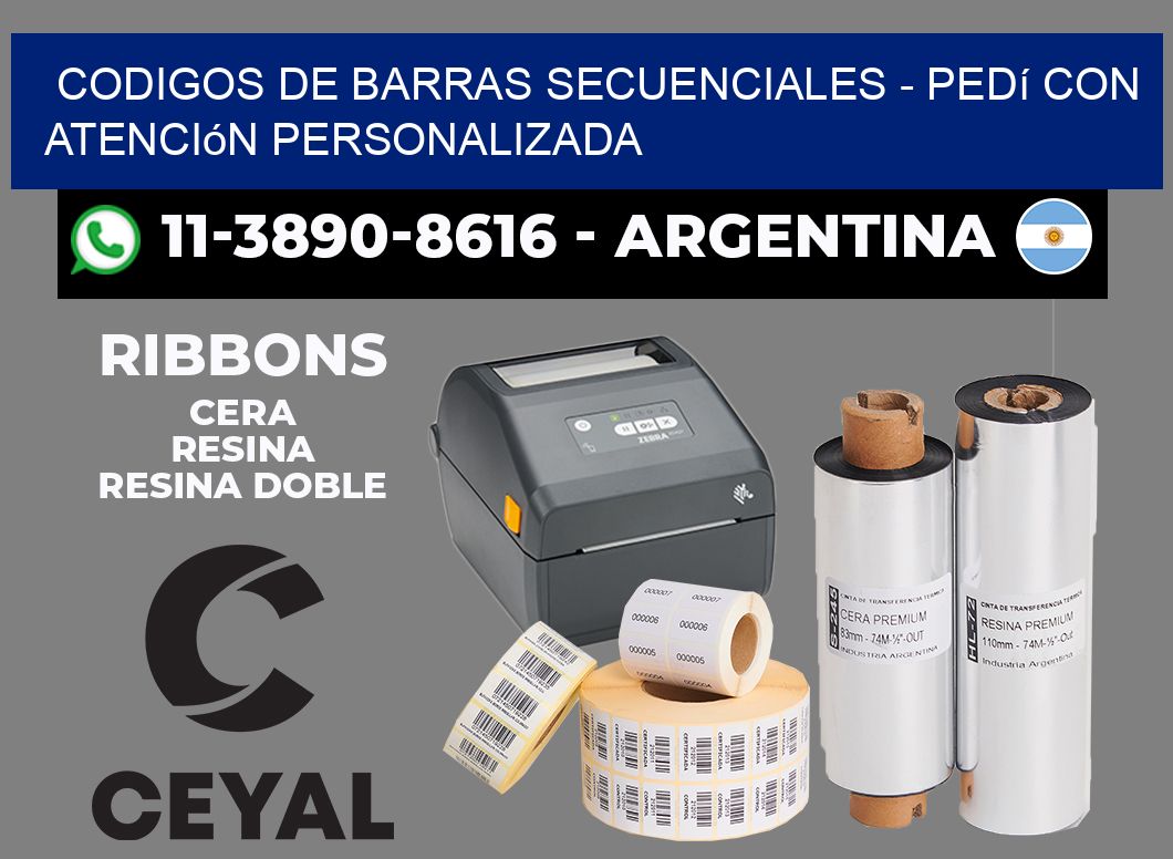 codigos de barras secuenciales - Pedí con atención personalizada